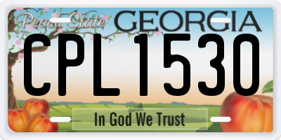 GA license plate CPL1530
