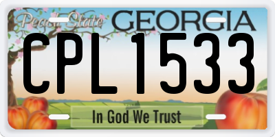 GA license plate CPL1533