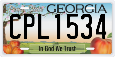 GA license plate CPL1534