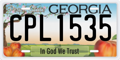 GA license plate CPL1535