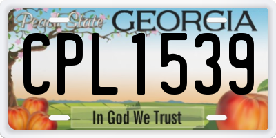GA license plate CPL1539