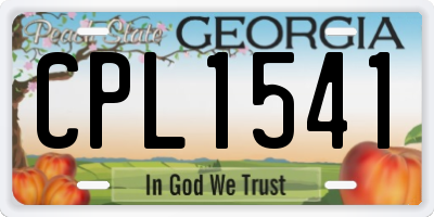 GA license plate CPL1541
