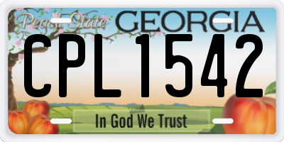 GA license plate CPL1542
