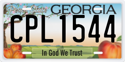 GA license plate CPL1544