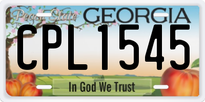 GA license plate CPL1545