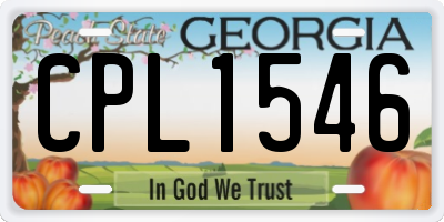 GA license plate CPL1546