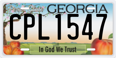 GA license plate CPL1547