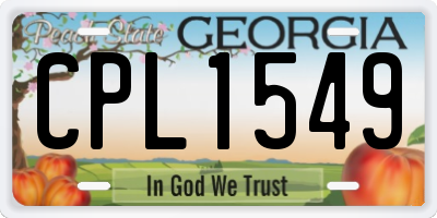 GA license plate CPL1549