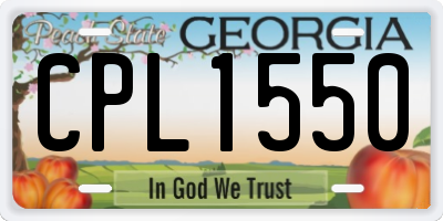 GA license plate CPL1550