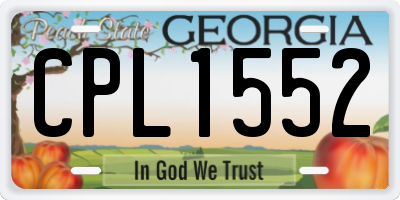GA license plate CPL1552