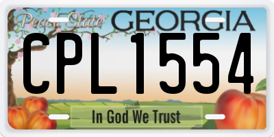 GA license plate CPL1554