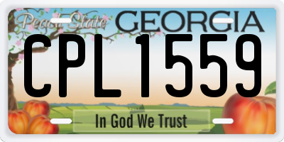 GA license plate CPL1559