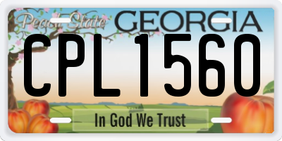 GA license plate CPL1560