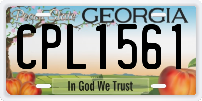 GA license plate CPL1561