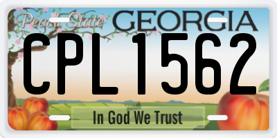 GA license plate CPL1562