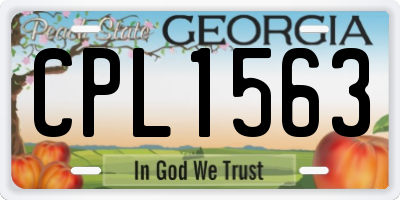 GA license plate CPL1563