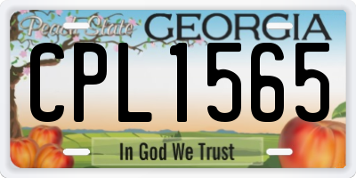 GA license plate CPL1565