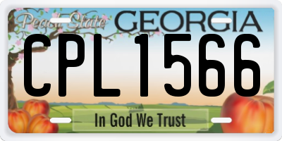 GA license plate CPL1566