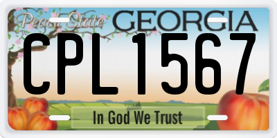 GA license plate CPL1567