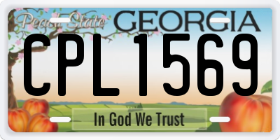 GA license plate CPL1569