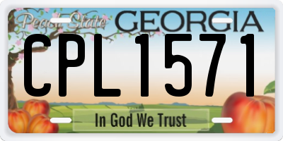 GA license plate CPL1571