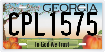 GA license plate CPL1575