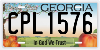 GA license plate CPL1576