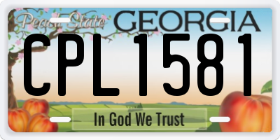 GA license plate CPL1581