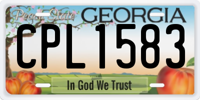 GA license plate CPL1583