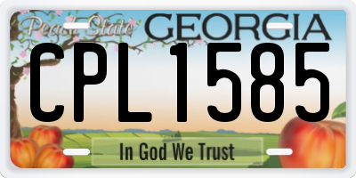 GA license plate CPL1585
