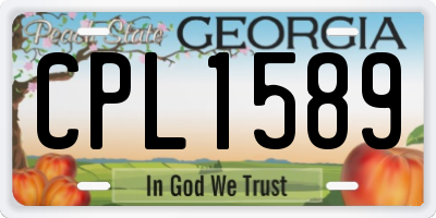 GA license plate CPL1589