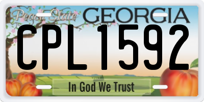 GA license plate CPL1592