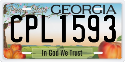 GA license plate CPL1593