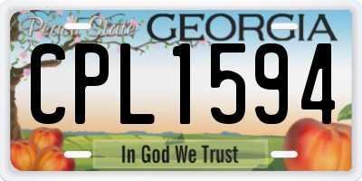 GA license plate CPL1594