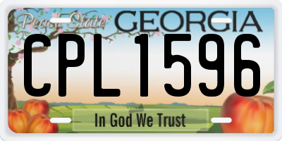 GA license plate CPL1596