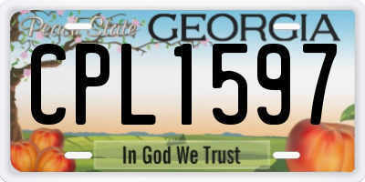 GA license plate CPL1597