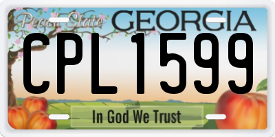 GA license plate CPL1599