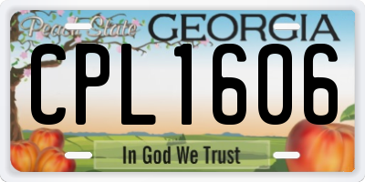 GA license plate CPL1606