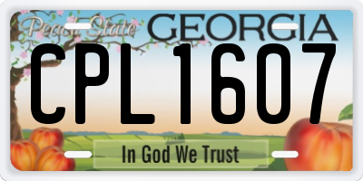 GA license plate CPL1607