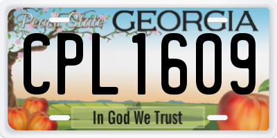 GA license plate CPL1609