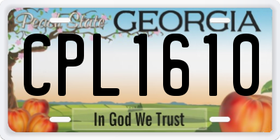 GA license plate CPL1610