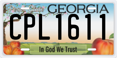 GA license plate CPL1611
