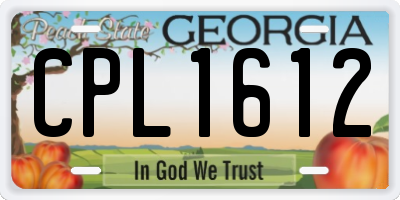 GA license plate CPL1612