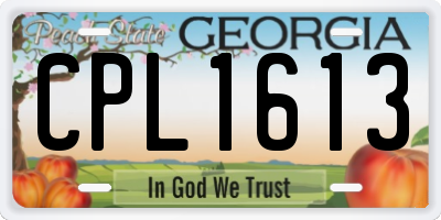 GA license plate CPL1613