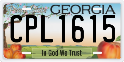 GA license plate CPL1615