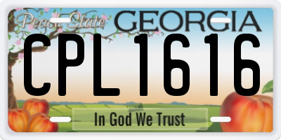 GA license plate CPL1616