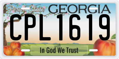 GA license plate CPL1619