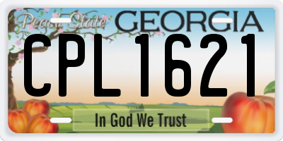 GA license plate CPL1621