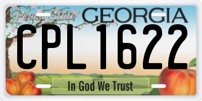 GA license plate CPL1622