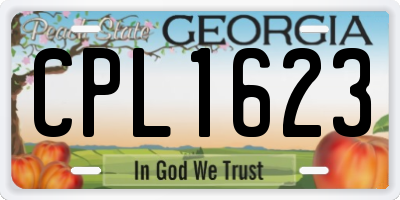 GA license plate CPL1623